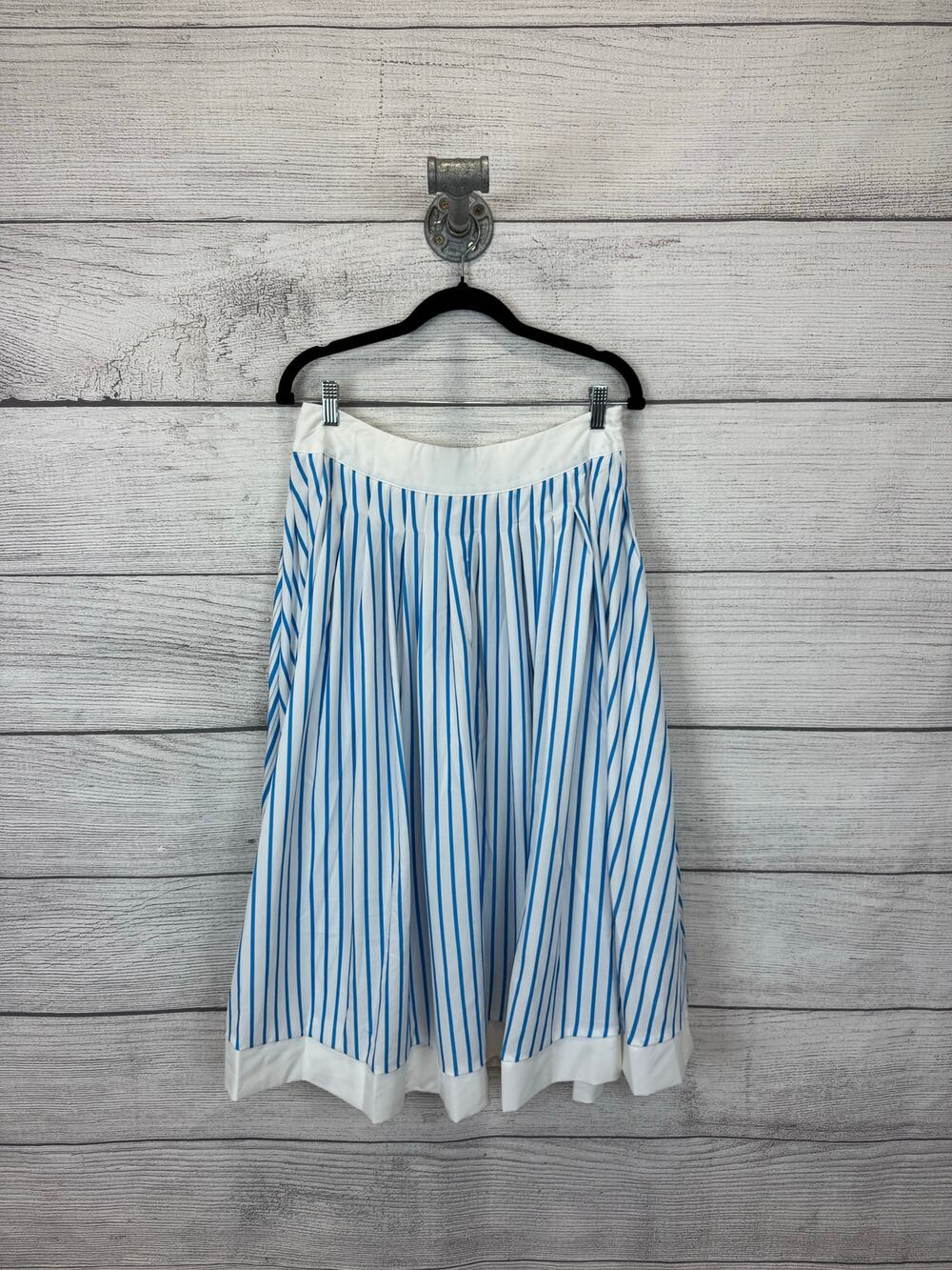 Shein Women's White & Blue Striped Maxi Skirt Size Large